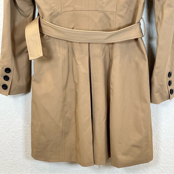 New York & Company Double-Breasted Belted Trench Coat in Tan size Large - Picture 9 of 12